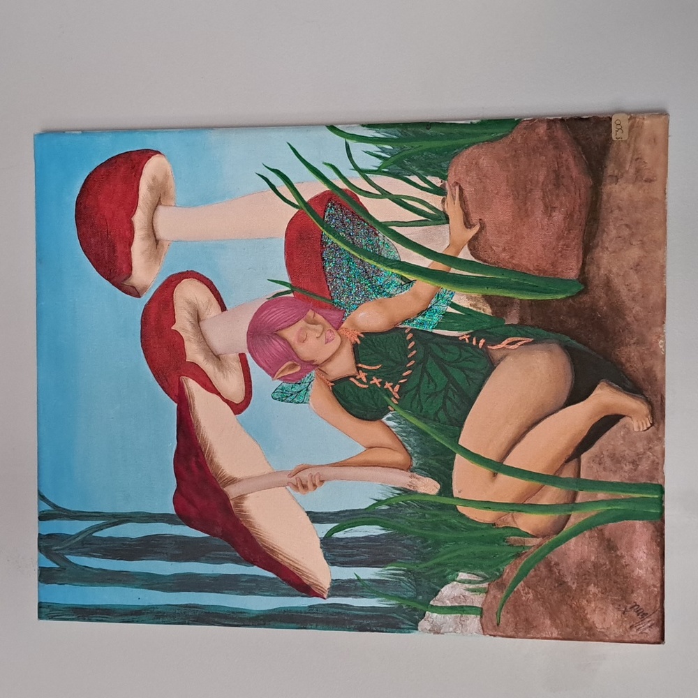 Mushroom fairy painting
